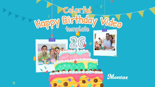 Colorful Happy Birthday Video Template After Effects Project Files